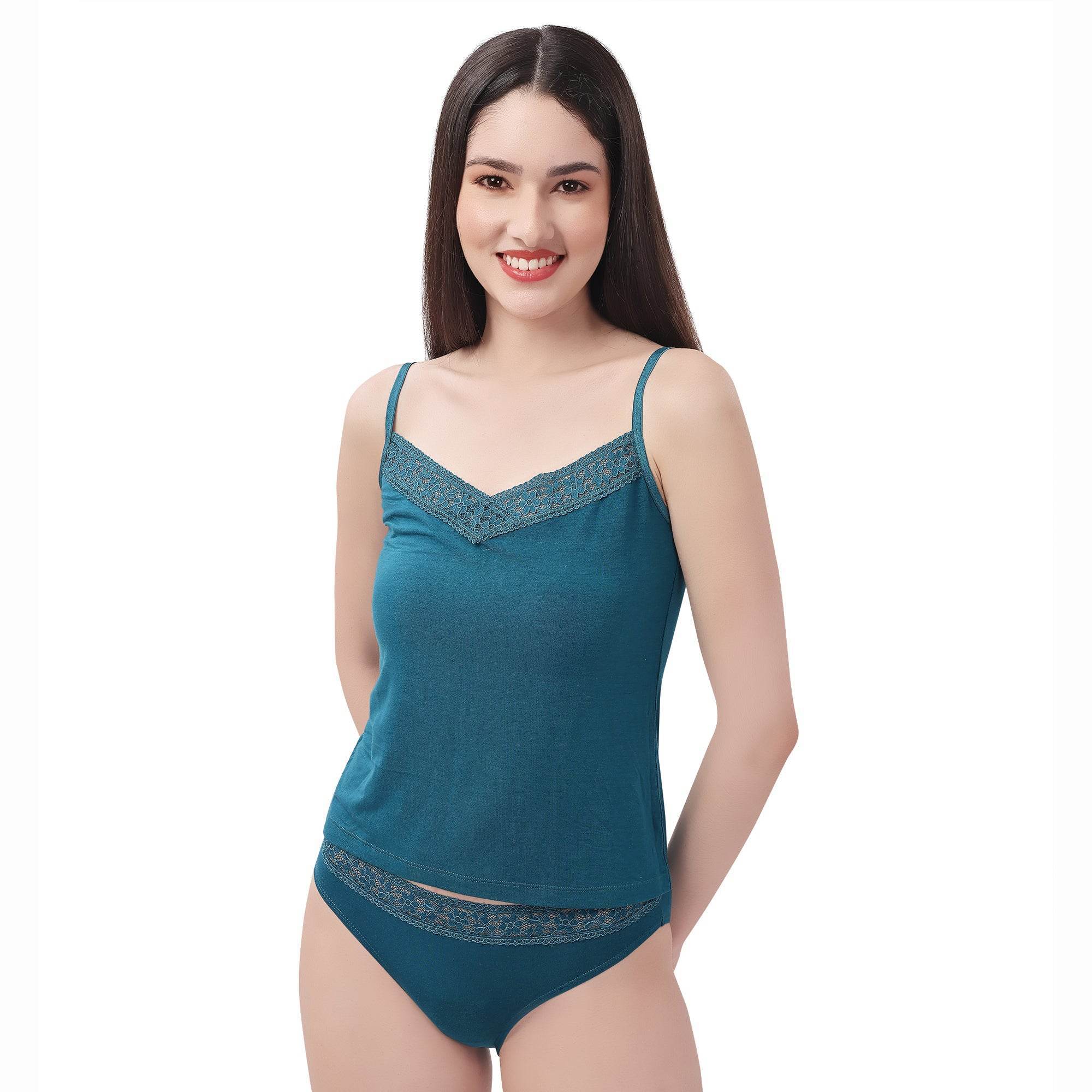 Super Soft Micro Modal Spandex Lace Neckline Camisole – SOIE Woman