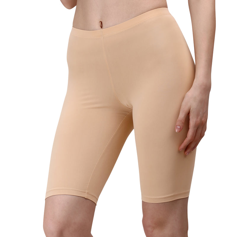 Solid Polyamide Spandex Knee Length Cycling Shorts-CS-3