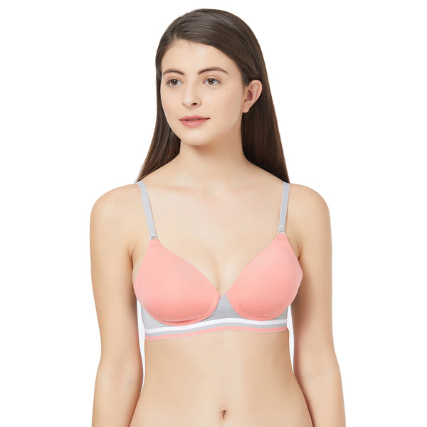 Semi Covered Padded Non-Wired Paradise Bra-FB-543-Paradise