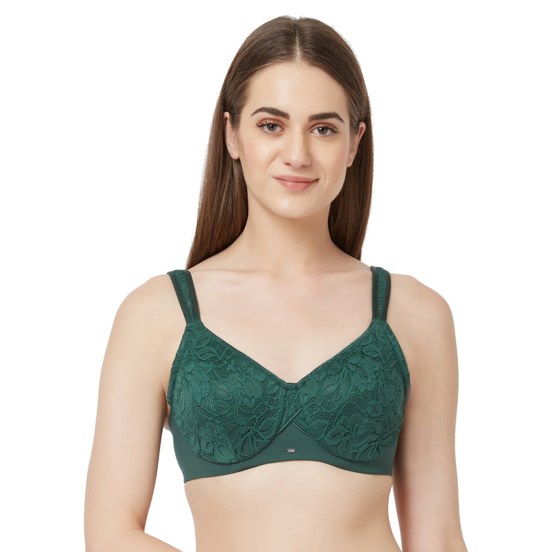 Full Coverage Non-Padded Wired Lace Bra - FB-610