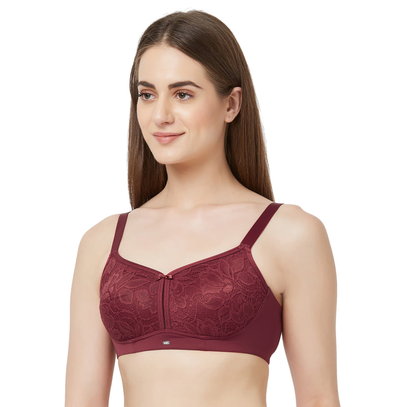 Full Coverage Non-Padded Non-Wired Lace Bra-FB-705
