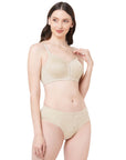 SOIE Woman - Full Coverage Non Padded Non Wired Lace Bra with High Waist Lace Brief - -for Women