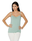 SOIE Woman - Cotton Spandex Spaghetti Knitted Slip - Camisole -for Women
