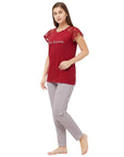 SOIE Woman - Laced top with Pyjama Set - -for Women