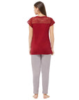 SOIE Woman - Laced top with Pyjama Set - -for Women