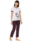 SOIE Woman - Half Sleeve Top with Pyjama Set - -for Women
