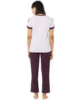 SOIE Woman - Half Sleeve Top with Pyjama Set - -for Women