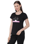 SOIE Woman - Half Sleeve Printed Soft Cotton Modal Lounge T-shirt - -for Women