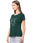 SOIE Woman - Half Sleeve Printed Soft Cotton Modal Lounge T-shirt - -for Women