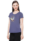 SOIE Woman - Half Sleeve Printed Soft Cotton Modal Lounge T-shirt - -for Women