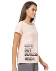 SOIE Woman - Half Sleeve Printed Soft Cotton Modal Lounge T-shirt - -for Women