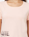 SOIE Woman - Half Sleeve Printed Soft Cotton Modal Lounge T-shirt - -for Women