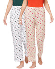 SOIE Woman - Super-soft Rayon printed pyjamas with pockets (PACK OF 2) - -for Women
