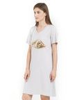 SOIE Woman - V Neck Printed Sleepshirt - -for Women