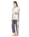 SOIE Woman - Soft Cotton Top & Pyjama Set with a gorgeous pastel print - -for Women
