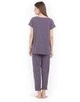SOIE Woman - Soft Cotton Top & Pyjama Set with a gorgeous pastel print - -for Women