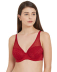SOIE Woman - Medium Coverage Non Padded Wired Lace Plunge Neck Bra - Bra -for Women