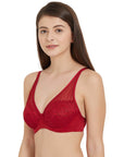 SOIE Woman - Medium Coverage Non Padded Wired Lace Plunge Neck Bra - Bra -for Women