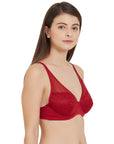 SOIE Woman - Medium Coverage Non Padded Wired Lace Plunge Neck Bra - Bra -for Women