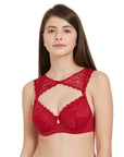 SOIE Woman - Medium Coverage Non Padded Wired Demi Cup Bra with Detachable Lace Harness - Bra -for Women