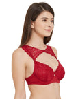 SOIE Woman - Medium Coverage Non Padded Wired Demi Cup Bra with Detachable Lace Harness - Bra -for Women