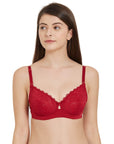 SOIE Woman - Medium Coverage Non Padded Wired Demi Cup Bra with Detachable Lace Harness - Bra -for Women