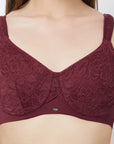 SOIE Woman - Full Coverage Non Padded Wired Lace Bra - Lacy Bra -for Women
