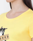SOIE Woman - Half Sleeve Printed Soft Cotton Modal Lounge T-shirt - -for Women
