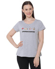 SOIE Woman - Half Sleeve Printed Soft Cotton Modal Lounge T-shirt - -for Women