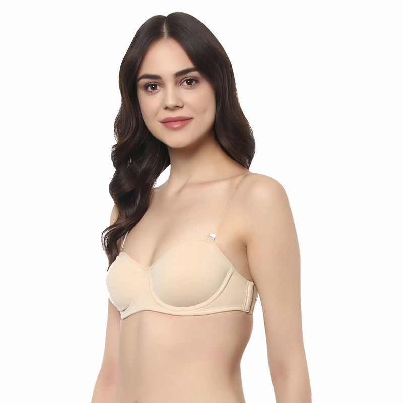 Wired Non Padded Multiway Balconette Bra-CB-322A
