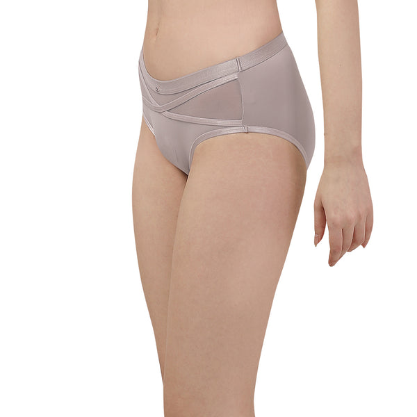 High Rise Full Coverage Panty with Mesh Detailing