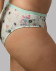 Mid Rise Full Coverage Printed Lacy Brief Panty