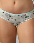 Mid Rise Full Coverage Printed Lacy Brief Panty