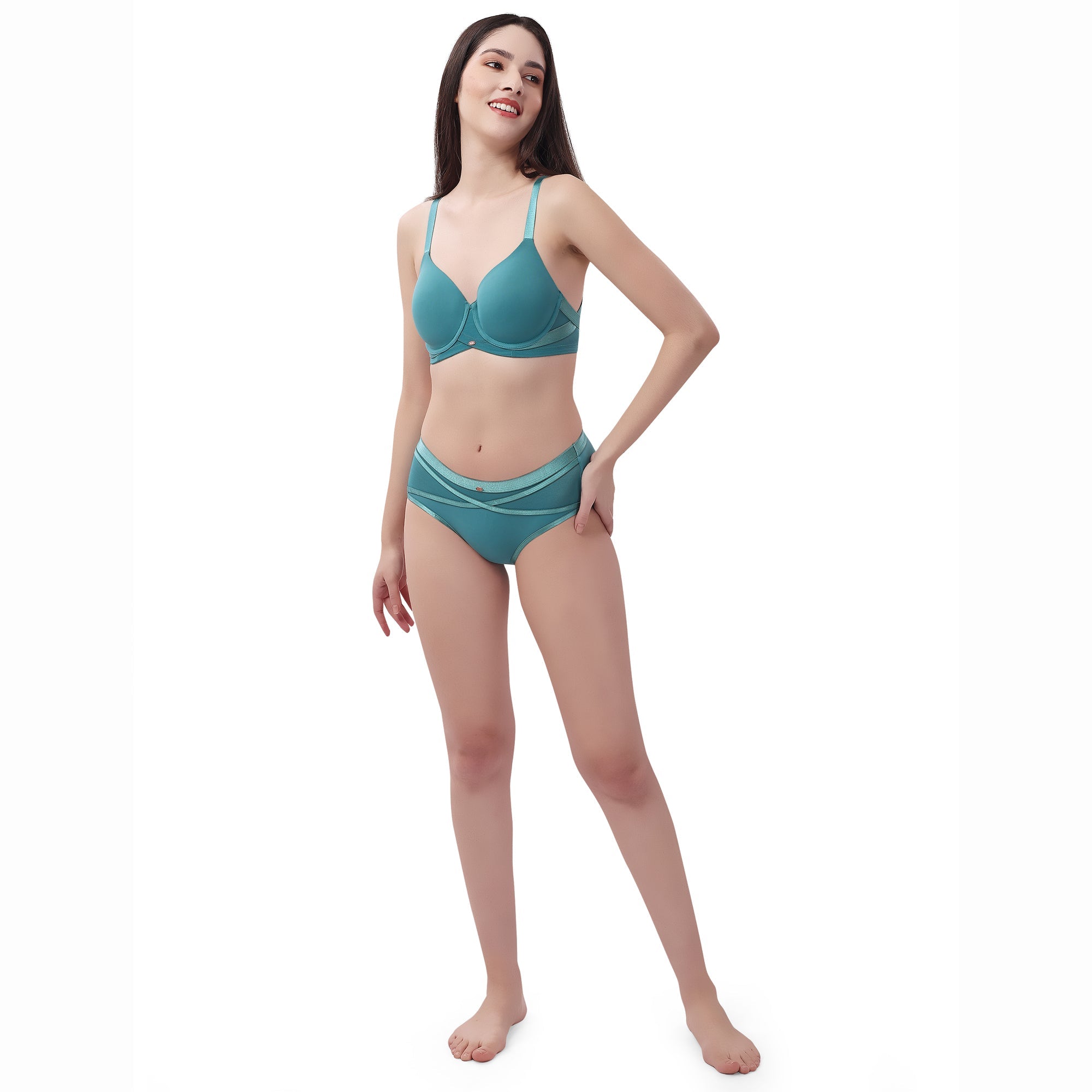 High Rise Full Coverage Panty with Mesh Detailing-(PACK OF 2)