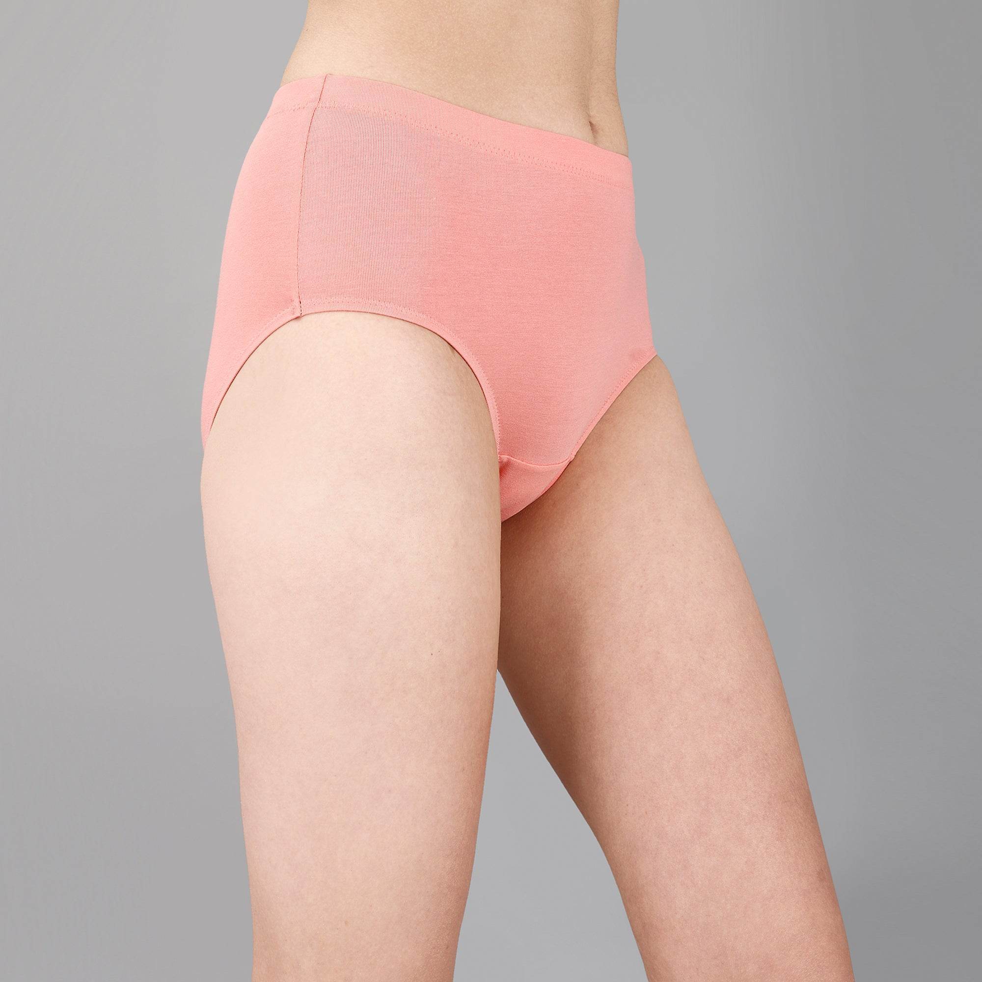 SOIE Woman - High Waist Full Coverage Solid Stretch Cotton Briefs (Pack of 3) - Panty -for Women