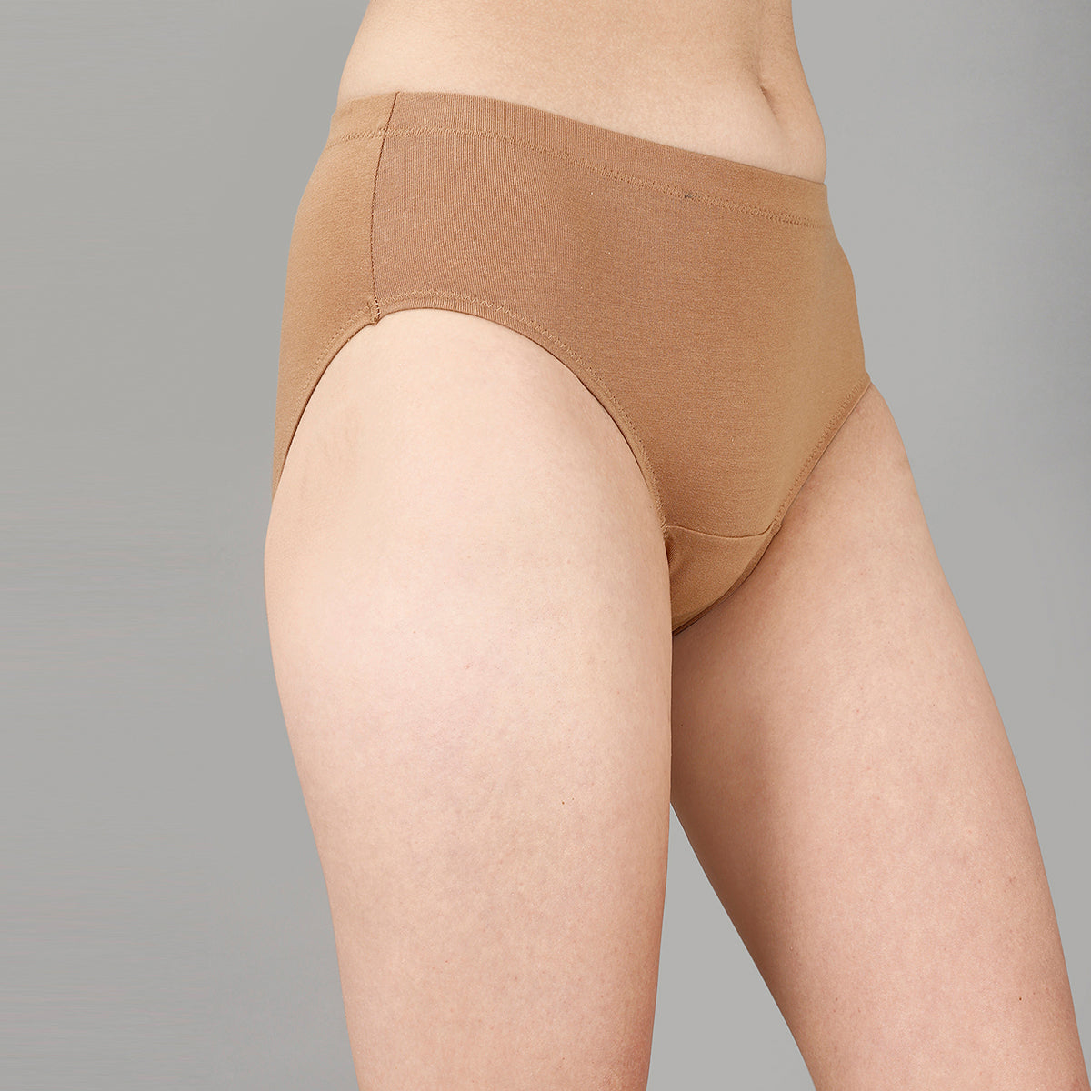 High Rise Full Coverage Solid Colour Cotton Stretch Hipster Panty (Pack of 3)