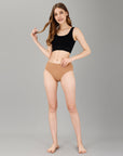 High Rise Full Coverage Solid Colour Cotton Stretch Hipster Panty (Pack of 3)