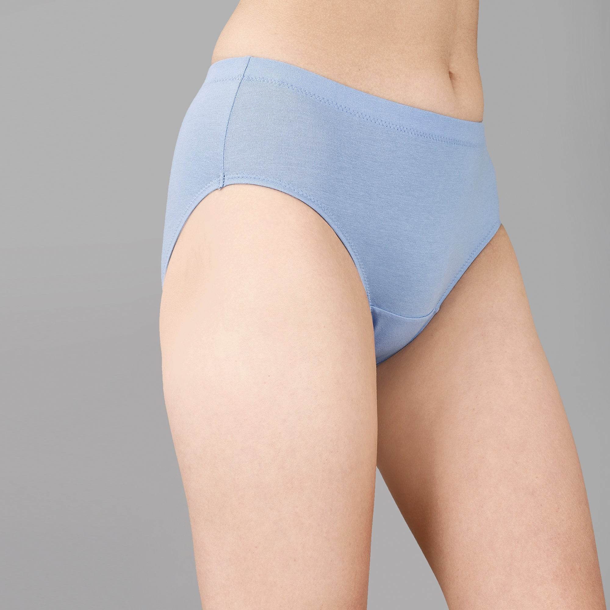 SOIE Woman - High Waist Full Coverage Solid Stretch Cotton Briefs (Pack of 3) - Panty -for Women