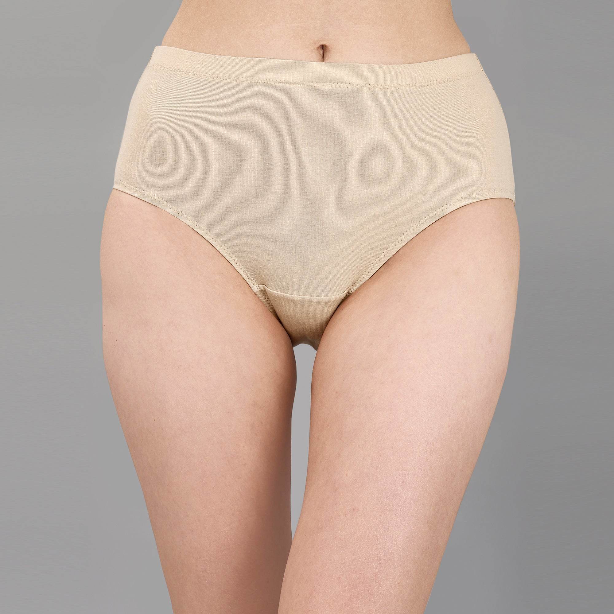 SOIE Woman - High Waist Full Coverage Solid Stretch Cotton Briefs (Pack of 3) - Panty -for Women