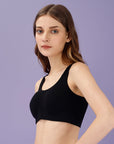 Non Wired Non Padded Full Coverage Low Impact Slip on Sports Bra BB-03A