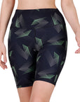 High Waist Knee Length Printed Sports Shorts With Pocket-AT-8