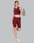 Quick Dry Athleisure Crop Top & Knee-Length Sports Cords Set AT-5/AT-7