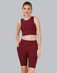 Quick Dry Athleisure Crop Top & Knee-Length Sports Cords Set AT-5/AT-7