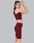 Quick Dry Athleisure Crop Top & Knee-Length Sports Cords Set AT-5/AT-7