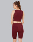 Quick Dry Athleisure Crop Top & Knee-Length Sports Cords Set AT-5/AT-7