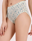 High Waist Full Coverage Printed Stretch Cotton Hipster Panty (Pack of 3) 3HWB-32