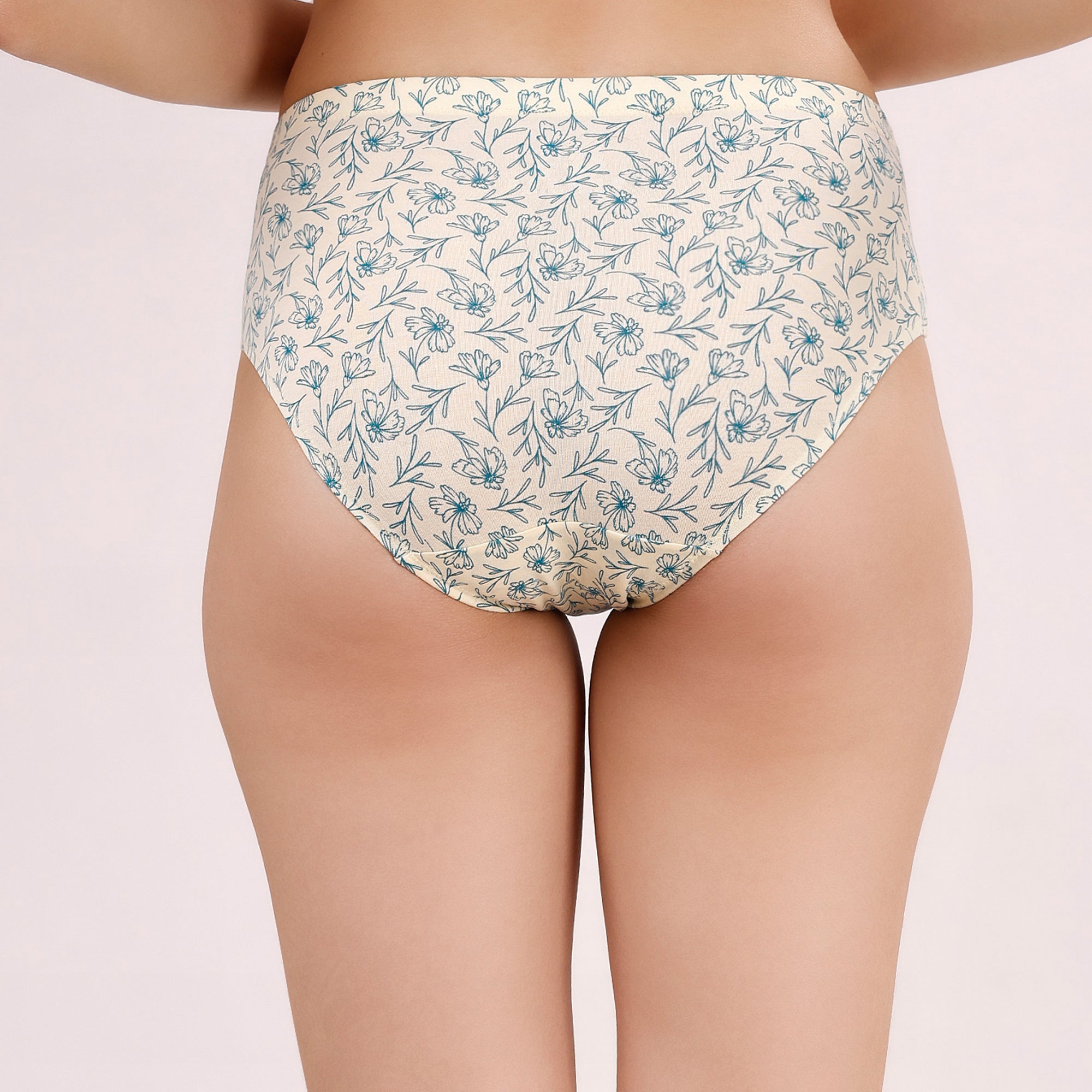 High Waist Full Coverage Printed Stretch Cotton Hipster Panty (Pack of 3) 3HWB-32