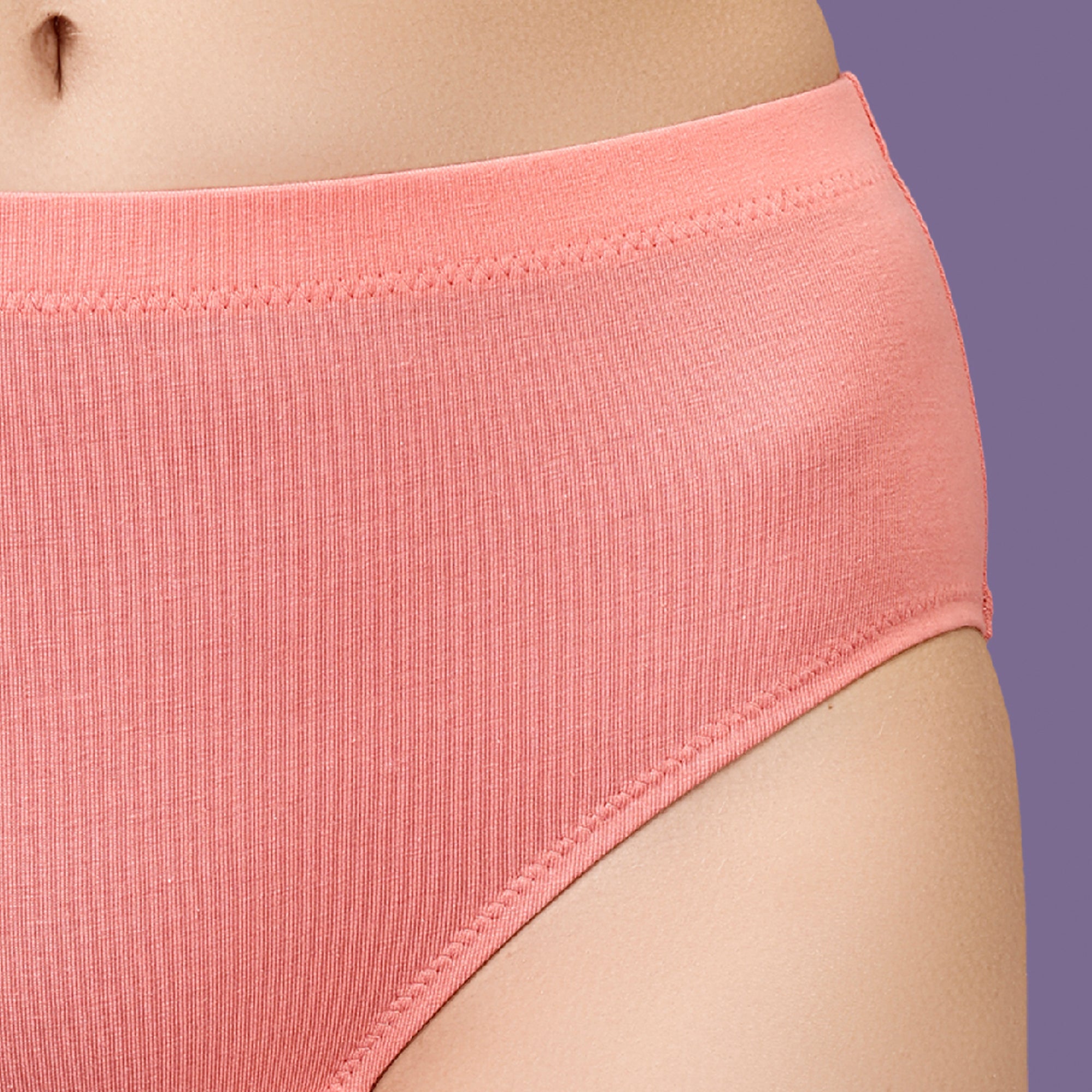 High Rise Full Coverage Solid Colour Cotton Stretch Hipster Panty (Pack of 3) - 3FCB-15A