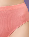 High Rise Full Coverage Solid Colour Cotton Stretch Hipster Panty (Pack of 3) - 3FCB-15A