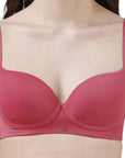 Semi Coverage Padded Non Wired T-shirt Bra with High Rise Full Coverage Brief SET CB-133-1134